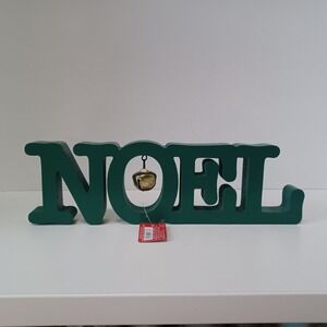 NEW NOEL Green Christmas Tabletop Decor 4 in x‎ 12.5 in